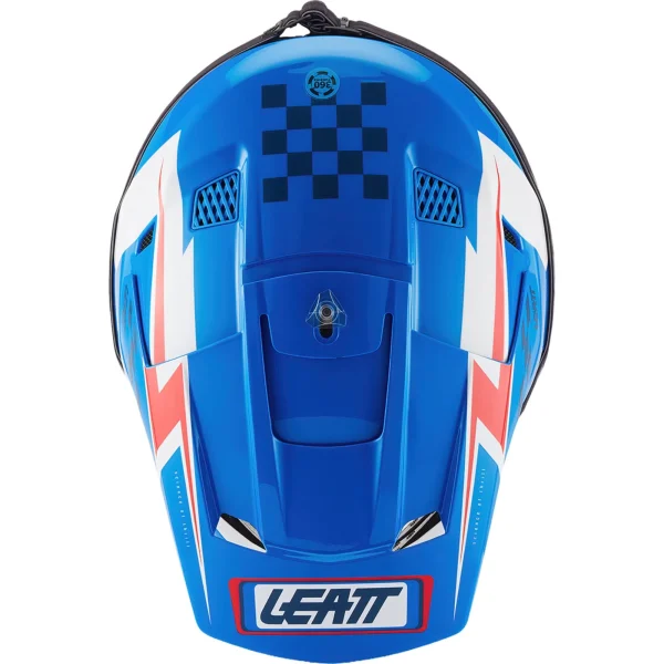 Leatt Moto 3.5 V27 MX Helmet Blue/White/Red with Goggles