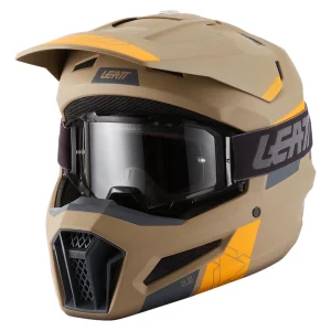 Leatt Moto 3.5 V27 MX Helmet Khaki with Goggles