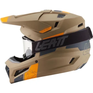 Leatt Moto 3.5 V27 MX Helmet Khaki with Goggles, Motoee.com