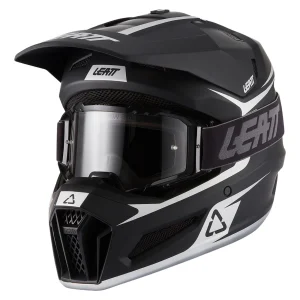 Leatt Moto 3.5 V27 MX Helmet Matt Black with Goggles