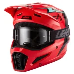 Leatt Moto 3.5 V27 MX Helmet Red/Black with Goggles