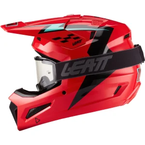 Leatt Moto 3.5 V27 MX Helmet Red/Black with Goggles, Motoee.com