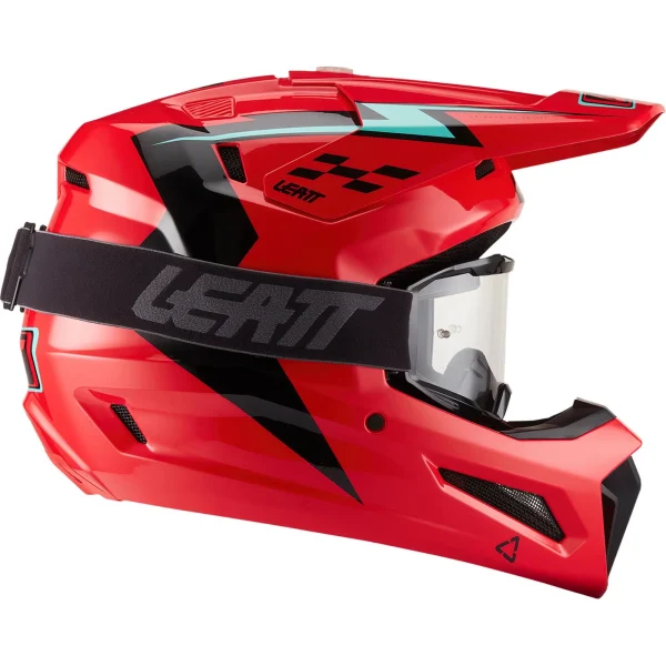 Leatt Moto 3.5 V27 MX Helmet Red/Black with Goggles