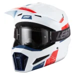 Leatt Moto 3.5 V27 MX Helmet White/Red/Blue with Goggles