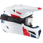 Leatt Moto 3.5 V27 MX Helmet White/Red/Blue with Goggles