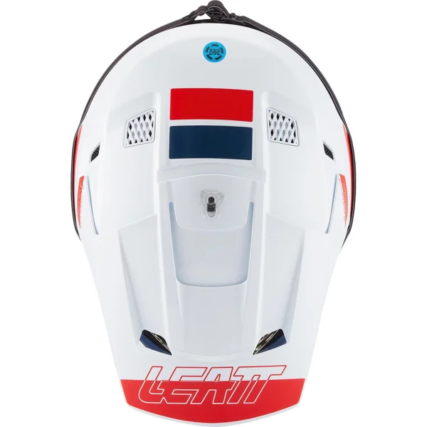 Leatt Moto 3.5 V27 MX Helmet White/Red/Blue with Goggles