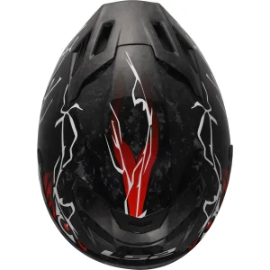 LS2 FF807 Dragon Forged Carbon Incubus Helmet Black/White/Red, Motoee.com