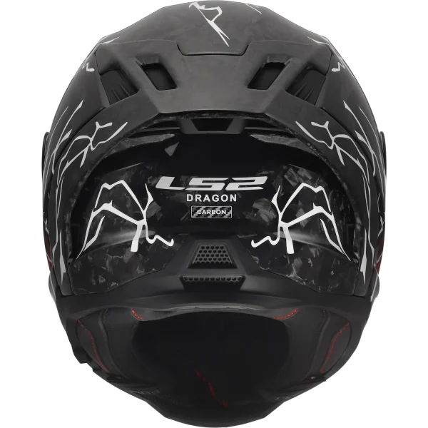 LS2 FF807 Dragon Forged Carbon Incubus Helmet Black/White/Red