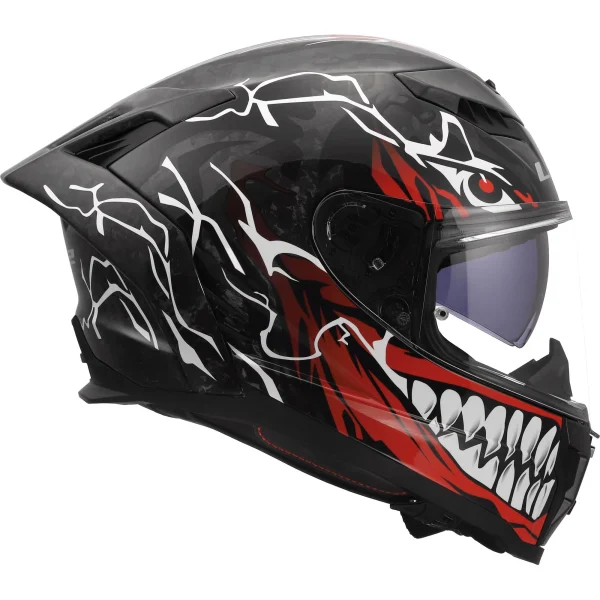 LS2 FF807 Dragon Forged Carbon Incubus Helmet Black/White/Red