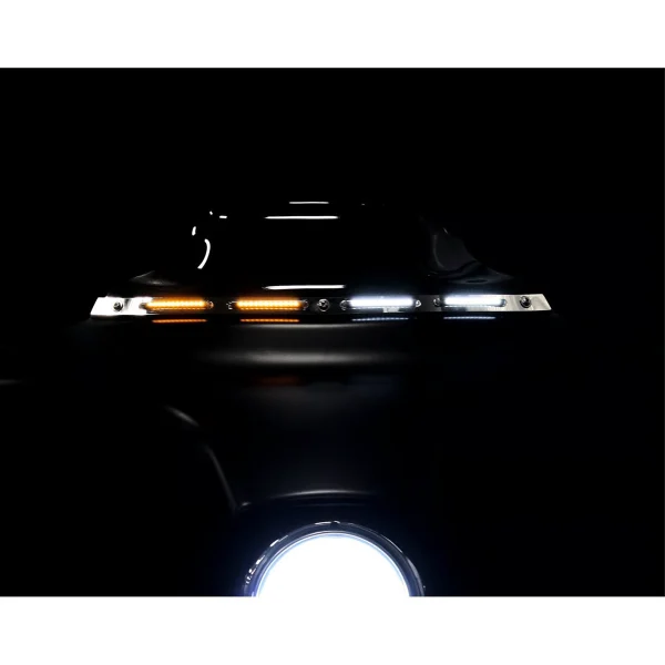 Custom Dynamics CD-WT2-14-C TruFLEX Batwing LED Turn Signal Trim Chrome Harley-Davidson 14-25