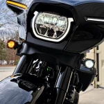 Custom Dynamics Shark Demon LED Front Turn Signal White/Amber Harley-Davidson Street Glide 23-26