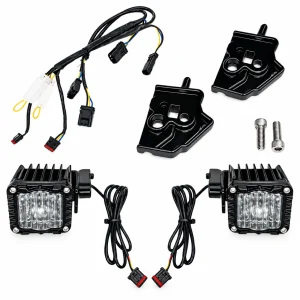 Custom Dynamics Shark Demon LED Front Turn Signal White/Amber Harley-Davidson Street Glide 23-26, Motoee.com