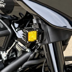 Custom Dynamics Shark Demon LED Front Turn Signal Yellow Harley-Davidson Street Glide 23-26