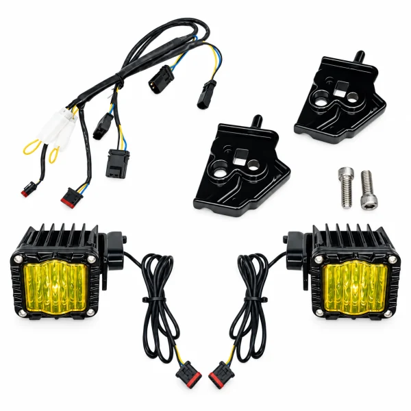 Custom Dynamics Shark Demon LED Front Turn Signal Yellow Harley-Davidson Street Glide 23-26