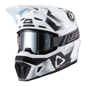 Leatt Moto 7.5 V27 MX Helmet Black/White with Goggles