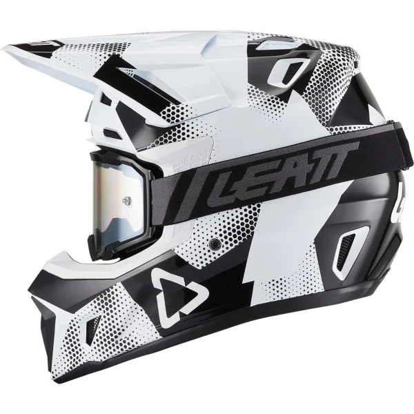 Leatt Moto 7.5 V27 MX Helmet Black/White with Goggles