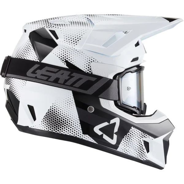 Leatt Moto 7.5 V27 MX Helmet Black/White with Goggles