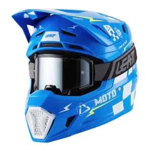 Leatt Moto 7.5 V27 MX Helmet Blue with Goggles