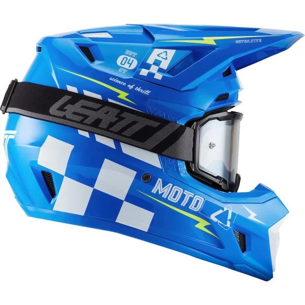 Leatt Moto 7.5 V27 MX Helmet Blue with Goggles