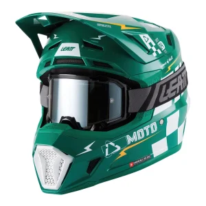 Leatt Moto 7.5 V27 MX Helmet Green with Goggles