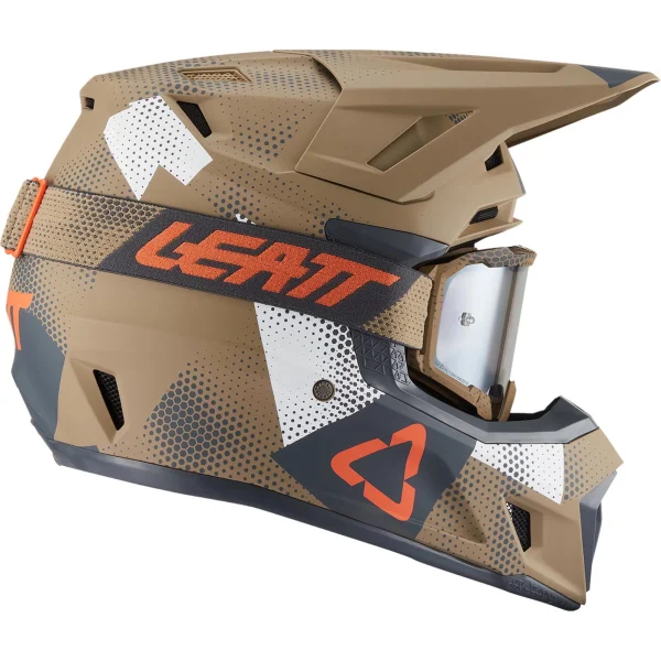 Leatt Moto 7.5 V27 MX Helmet Khaki with Goggles