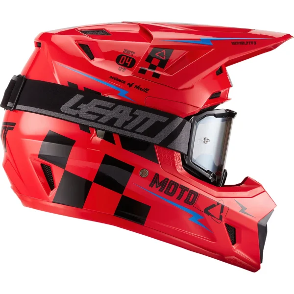 Leatt Moto 7.5 V27 MX Helmet Red with Goggles