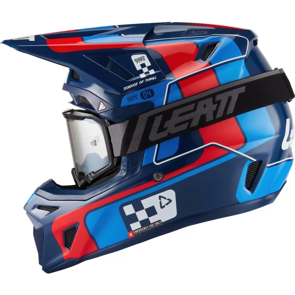 Leatt Moto 8.5 V27 MX Helmet Blue/Red with Goggles