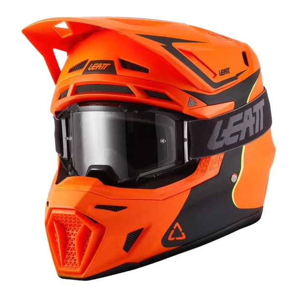 Leatt Moto 8.5 V27 MX Helmet Matt Orange with Goggles