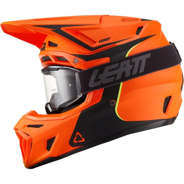 Leatt Moto 8.5 V27 MX Helmet Matt Orange with Goggles