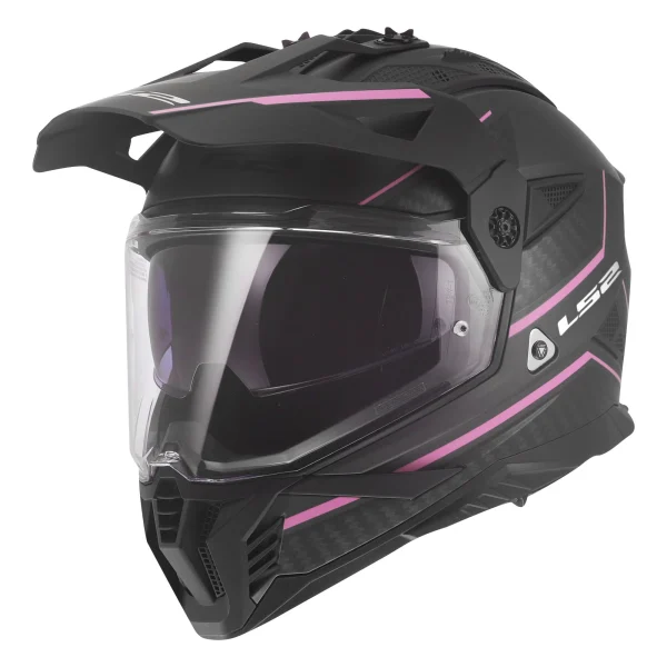 LS2 MX702 Pioneer II Atron Enduro Helmet Grey/Hot Pink
