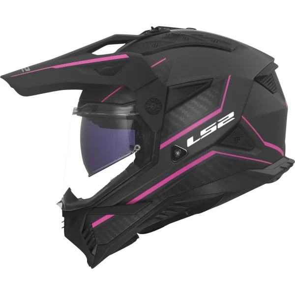 LS2 MX702 Pioneer II Atron Enduro Helmet Grey/Hot Pink
