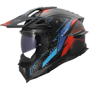 LS2 MX707 Explorer Evo Carbon Arrow Enduro Helmet Blue/Red