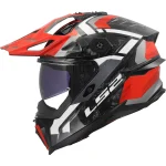 LS2 MX707 Explorer Evo Forged Carbon Falkur Enduro Helmet Red/White