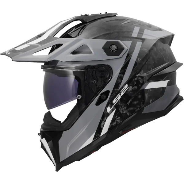 LS2 MX707 Explorer Evo Forged Carbon Zelior Enduro Helmet Grey