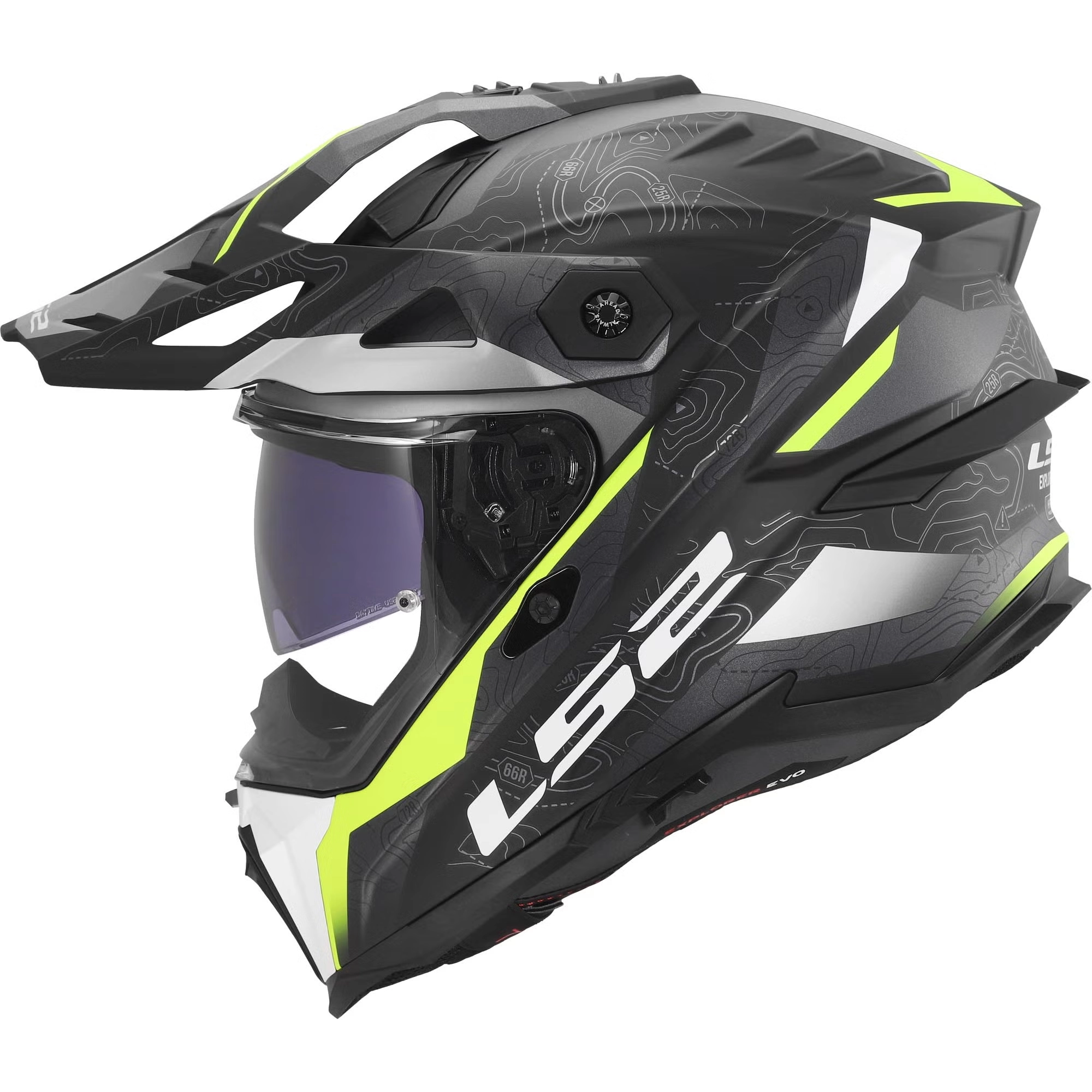 LS2 MX707 Explorer Evo Nivra Enduro Helmet Matt Black/Yellow