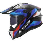 LS2 MX707 Explorer Evo Nivra Enduro Helmet White/Blue/Red