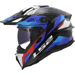LS2 MX707 Explorer Evo Nivra Enduro Helmet White/Blue/Red
