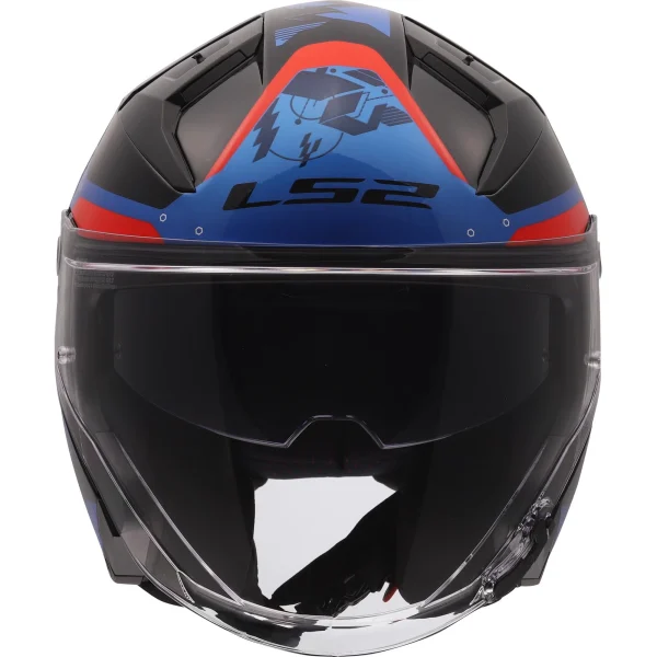 LS2 OF603 Infinity II Nightline Jet Helmet Blue/Red
