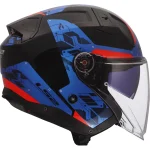 LS2 OF603 Infinity II Nightline Jet Helmet Blue/Red