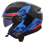 LS2 OF603 Infinity II Nightline Jet Helmet Blue/Red