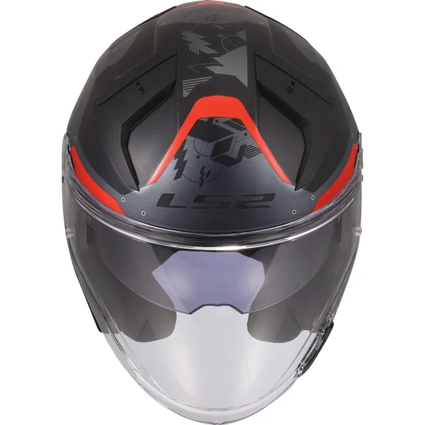 LS2 OF603 Infinity II Nightline Jet Helmet Grey/Red