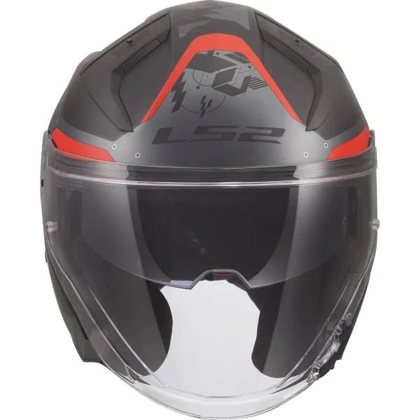 LS2 OF603 Infinity II Nightline Jet Helmet Grey/Red