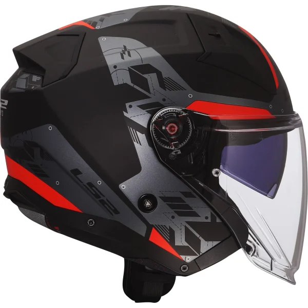 LS2 OF603 Infinity II Nightline Jet Helmet Grey/Red