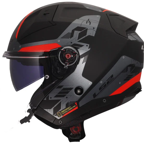 LS2 OF603 Infinity II Nightline Jet Helmet Grey/Red