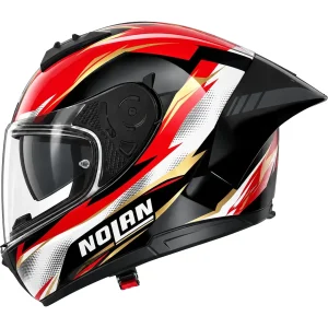 Nolan N60-6 Sport Veloce Helmet Black/Red/Gold, Motoee.com