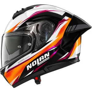Nolan N60-6 Sport Veloce Helmet Black/White/Orange, Motoee.com